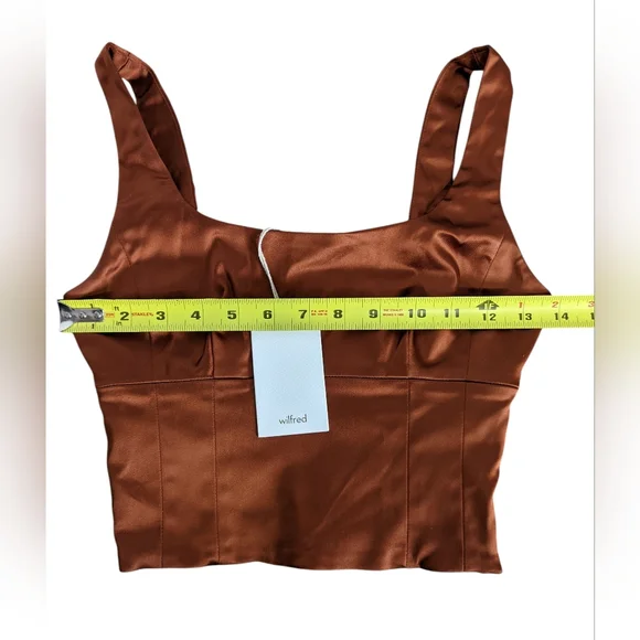 Wilfred- Aritzia Shine Satin Bustier Crop Top - Picture 3 of 6